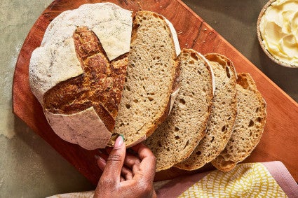 Loaf of bread made with high-extraction flour