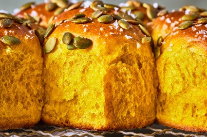 Pumpkin Milk Bread seen from the side