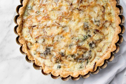 Roasted Red Onion, Broccoli, and Blue Cheese Tart