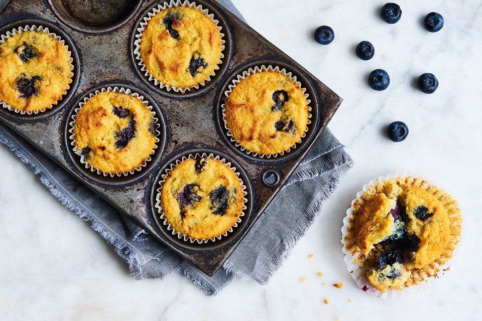 Gluten-Free Blueberry Muffins Made with Coconut Flour