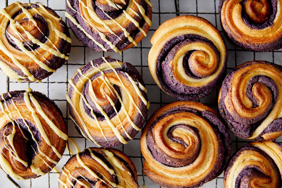 Lemon Brioche Buns with Blueberry Filling