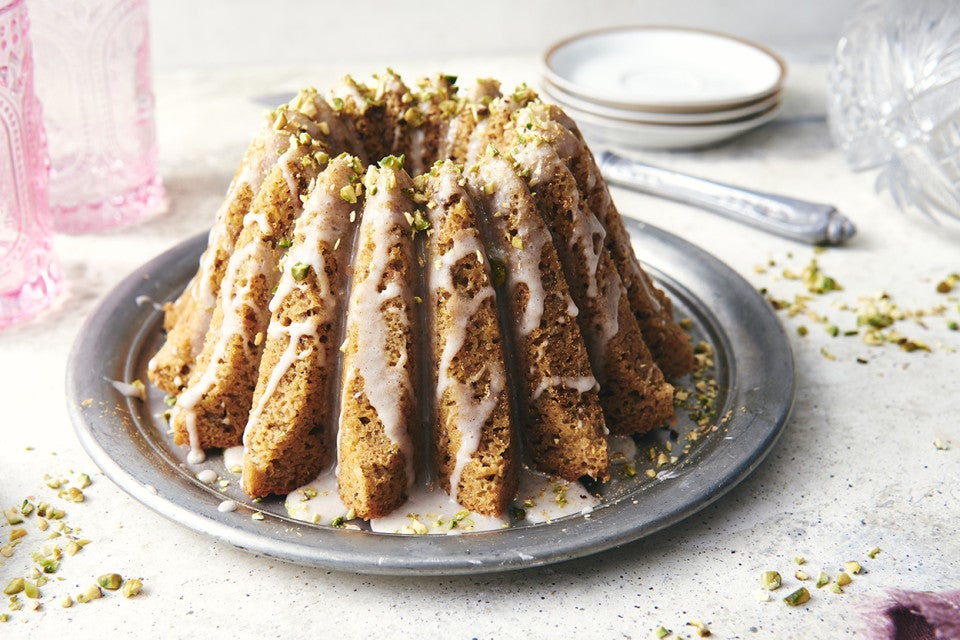 Cardamom Bundt Cake with Lemon Glaze