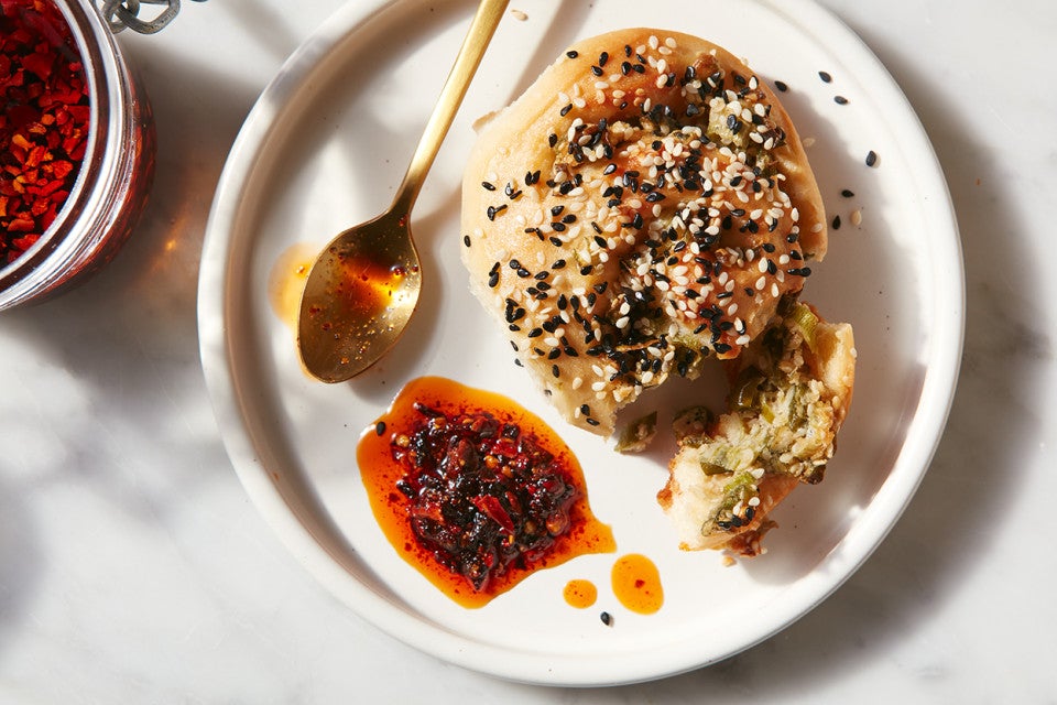 Tahini-Scallion Rolls