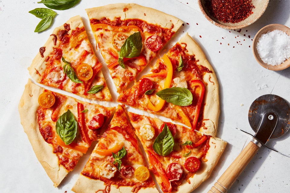 Gluten-Free Now-or-Later Pizza made with baking mix