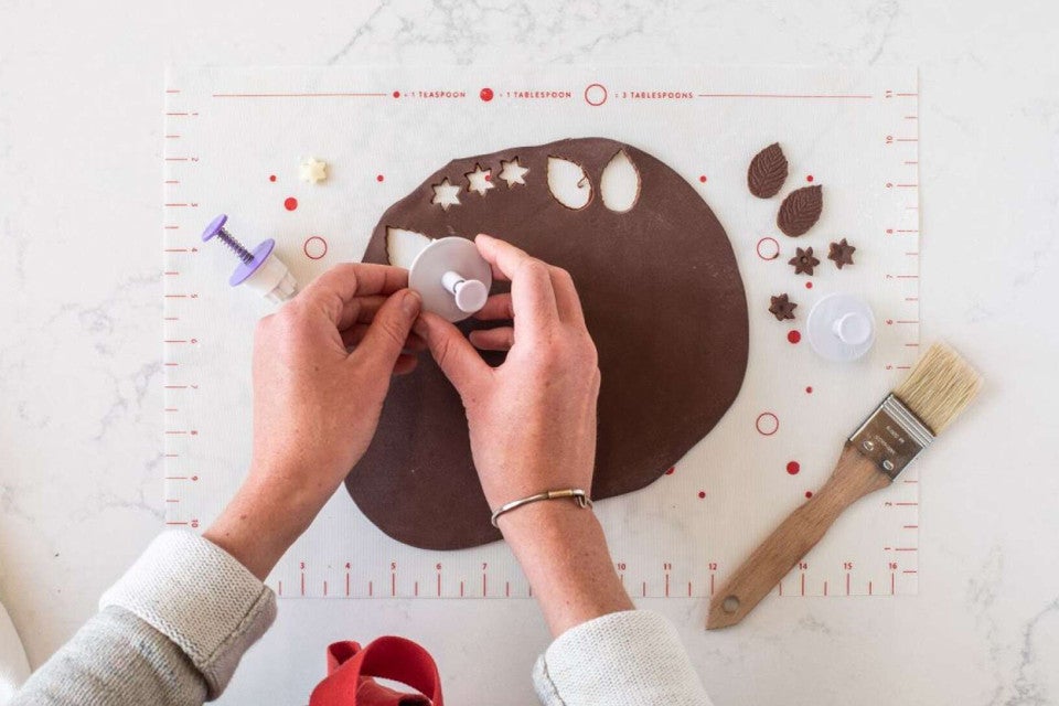Cutouts made from rolled out modeling chocolate