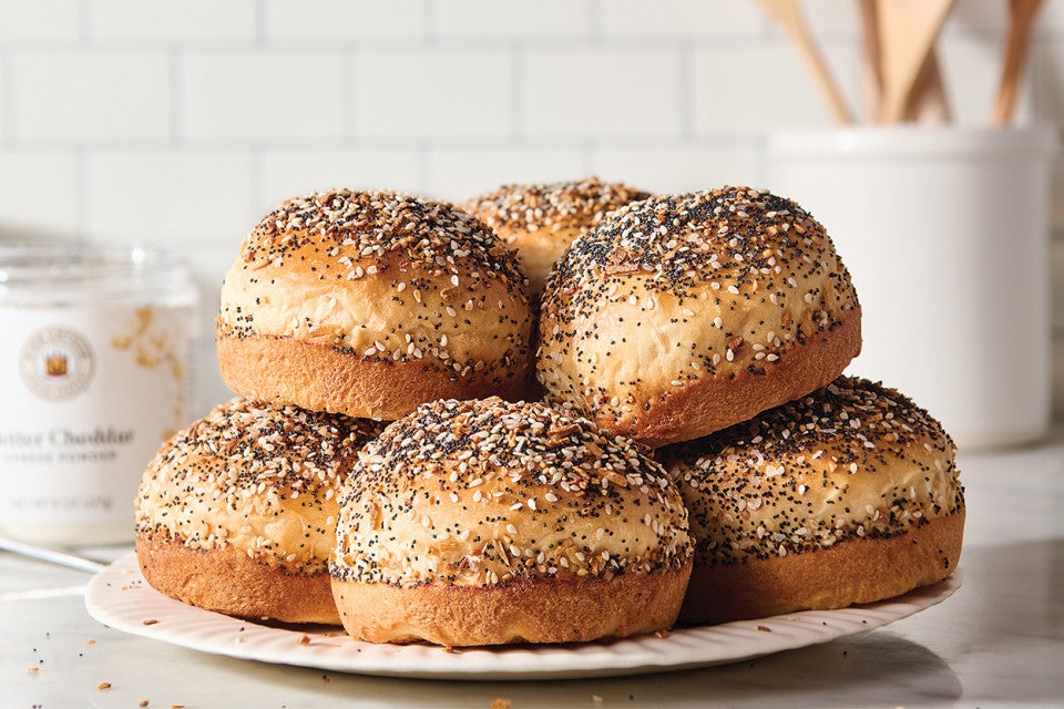 No-Knead Cheese Burger Buns