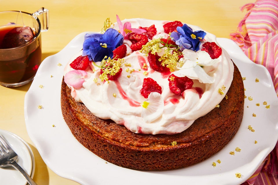Earl Grey Cake with Fresh Raspberry Whipped Cream 