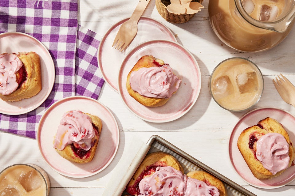 Frosted Sour Cherry Buns