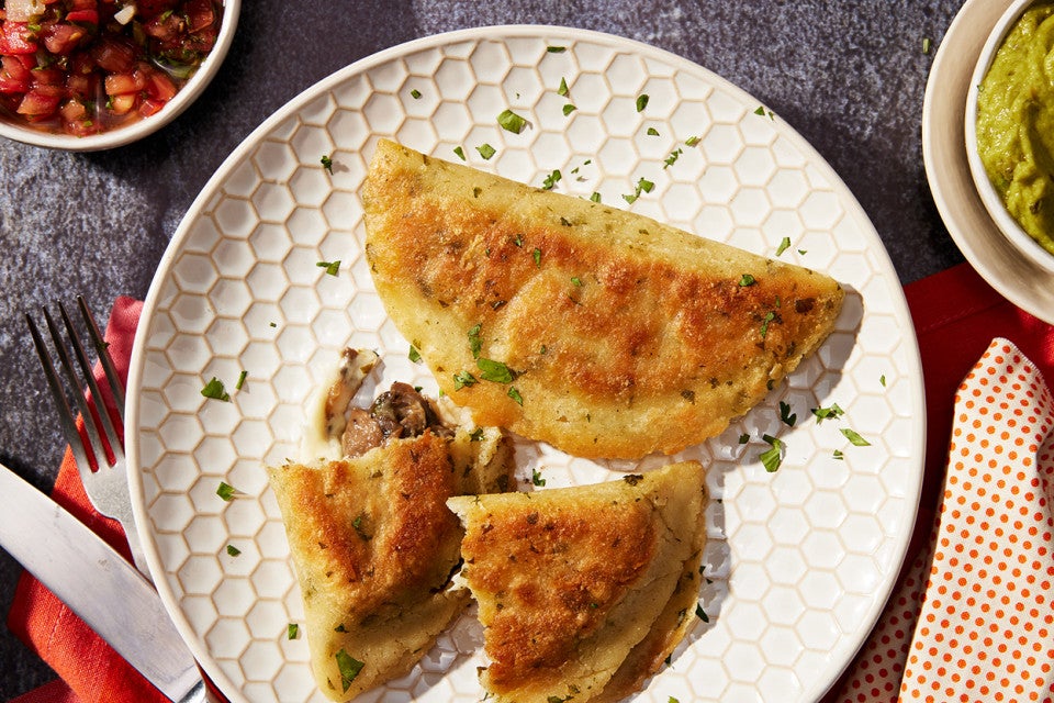 Fresh Masa Cheese Quesadillas with Mushrooms