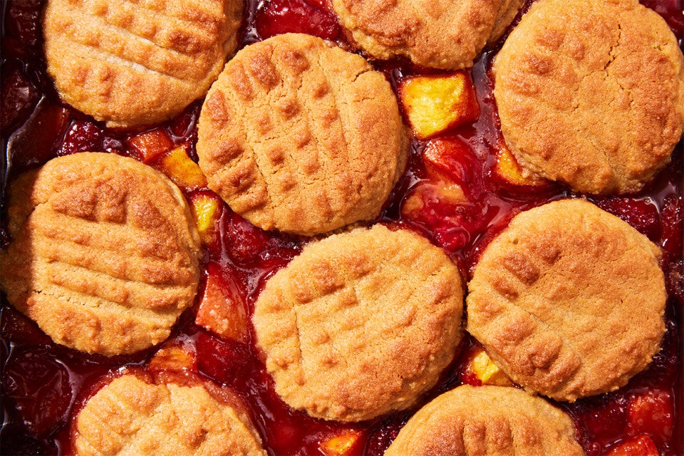 Peanut Butter Cookie Fruit Cobbler