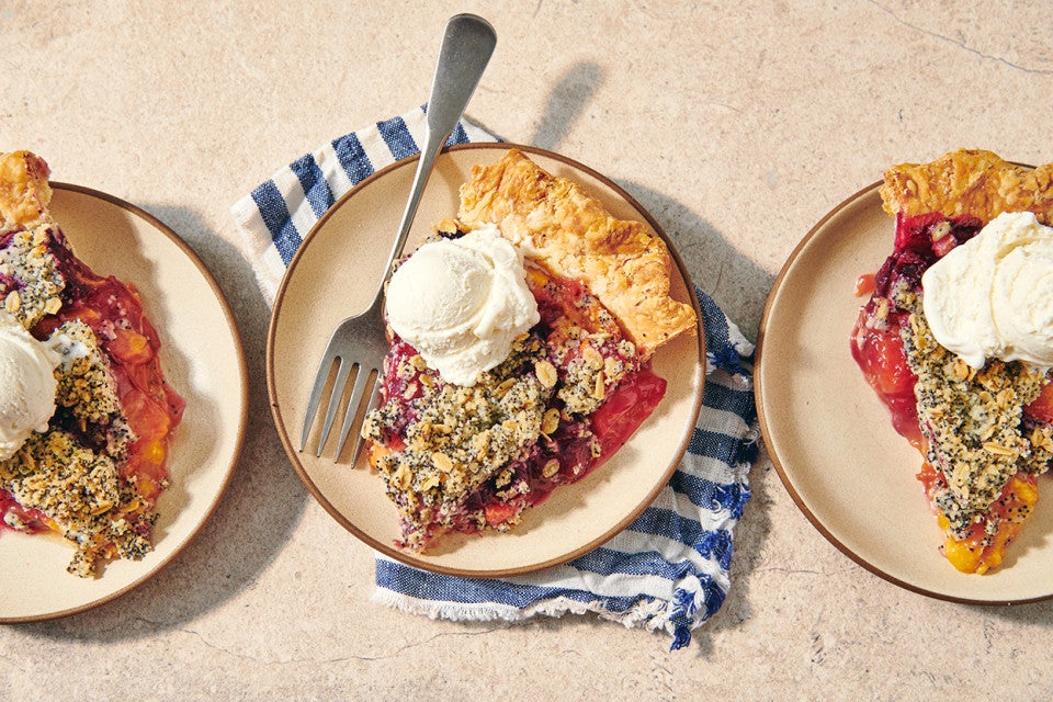 Nectarine Pie with Poppy Seed Crumble