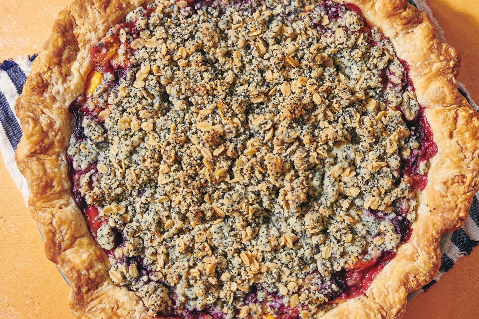 Nectarine Pie with Poppy Seed Crumble