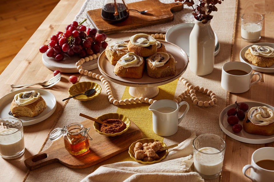 Gingerbread Cinnamon Rolls with Cream Cheese Frosting  