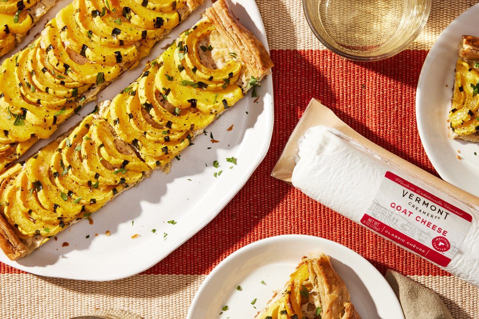 Delicata Squash Galette with Cheese and Herbs