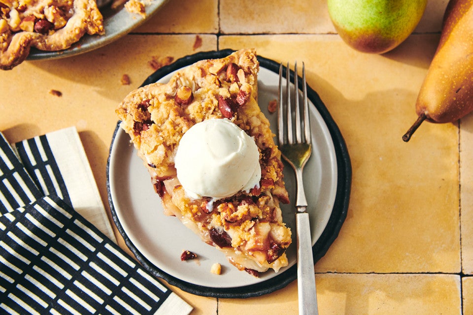 Cherry, Almond, and Pear Pie 