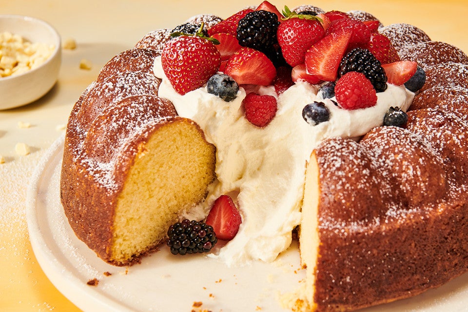 Whipped Cream Lemon Savarin Cake 
