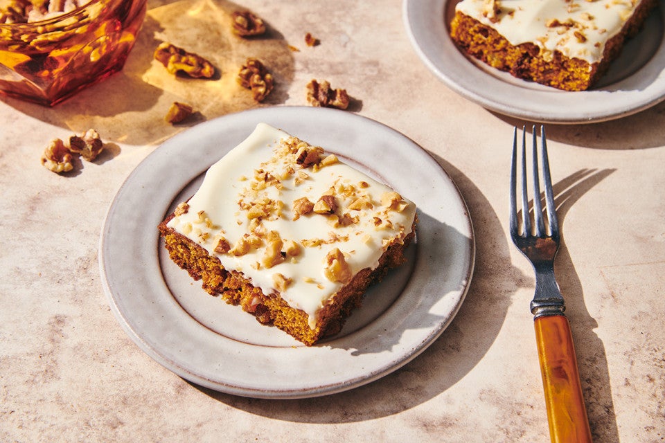 Pumpkin Cake Bars with Cream Cheese Frosting 