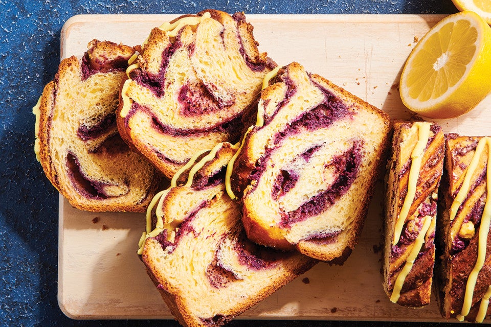 Lemon Blueberry Babka Buns