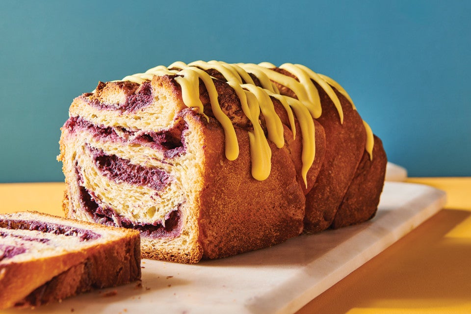 Lemon Blueberry Babka Buns