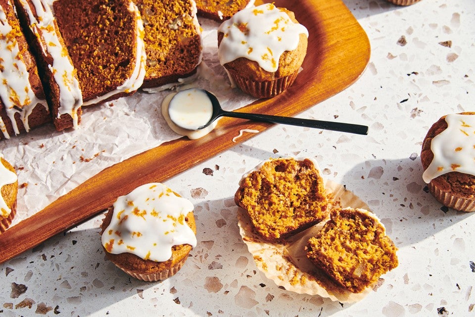 Pumpkin Gingerbread with Orange Glaze 