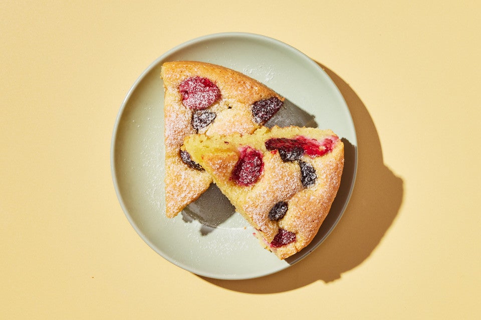 Sunken Berry Almond Cake