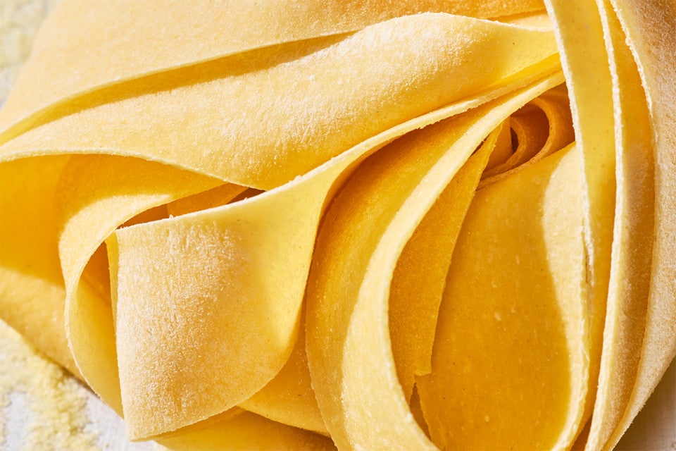 Close up shot of fresh pasta