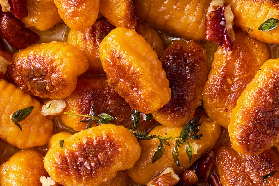 Close-up shot of Sweet Potato Gnocchi