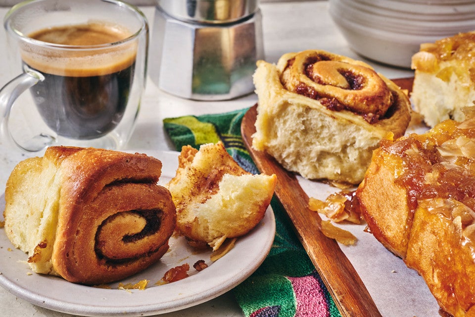 Pineapple Upside-Down Rolls on a plate