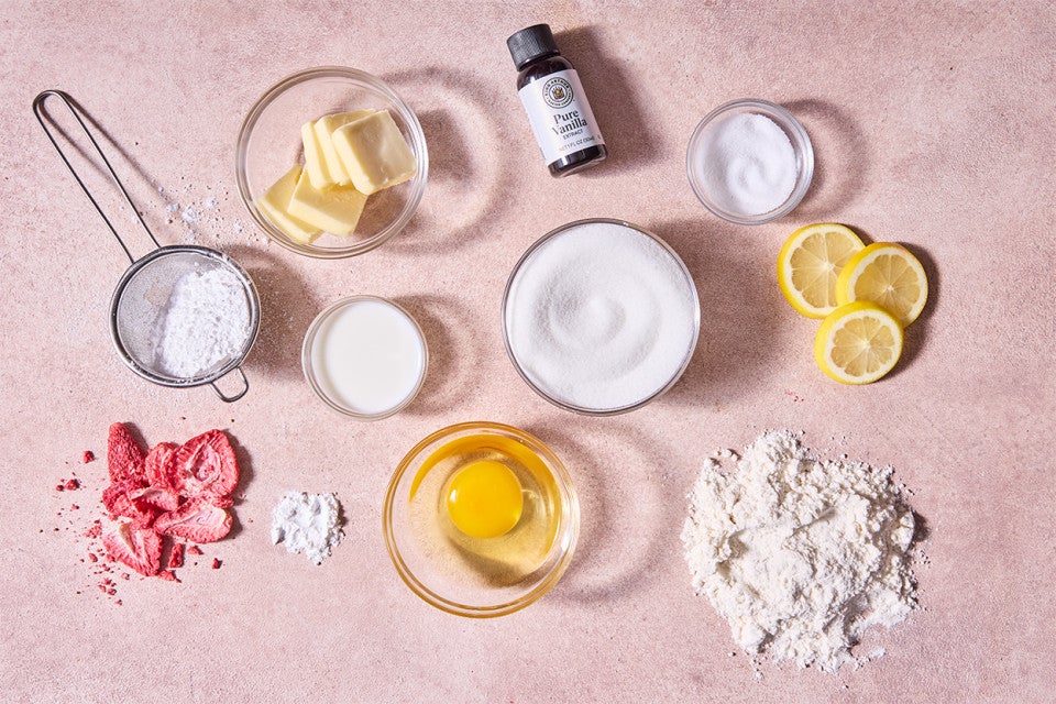 Strawberry Lemonade Bars ingredients