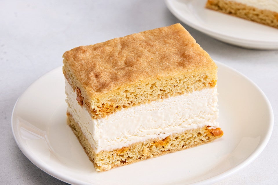 Butterscotch Blondie Ice Cream Sandwich on a plate