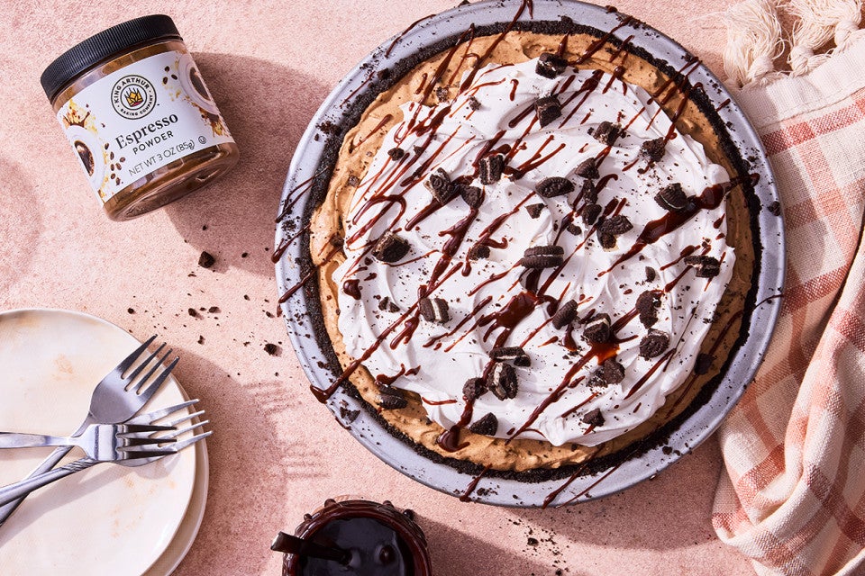 Mocha Madness Ice Cream Pie in a pie dish