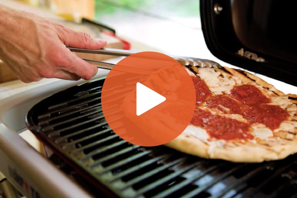 Play Button for Grilled Pizza YouTube Video