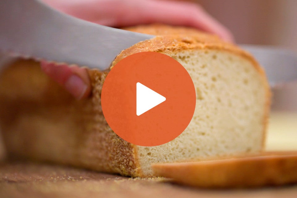 Play Button for Gluten-Free English Muffin Bread Video