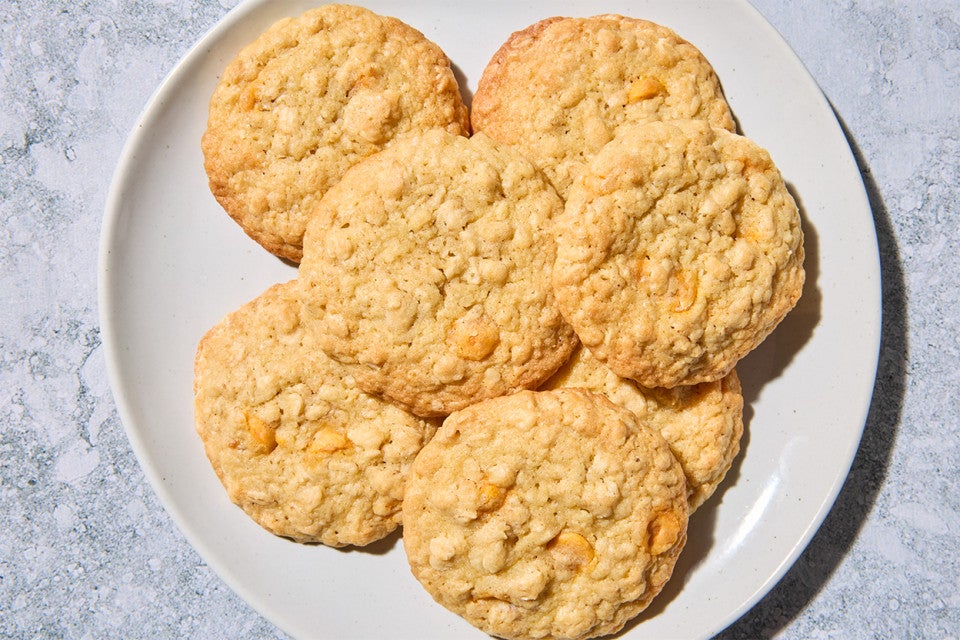 Butterscotch Blondie Oatmeal Scotchies on a plate