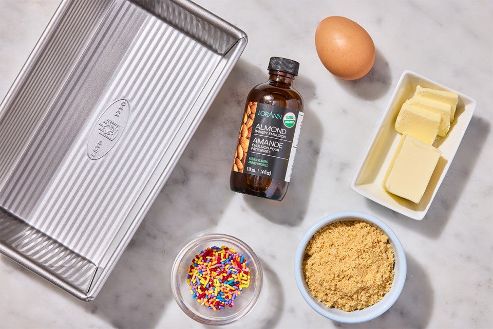 The ingredients of Small-Batch Birthday Cake Blondies