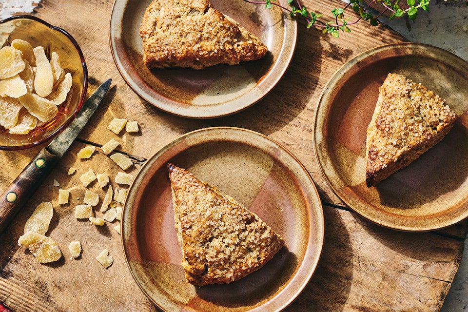 Ginger Scones on plates