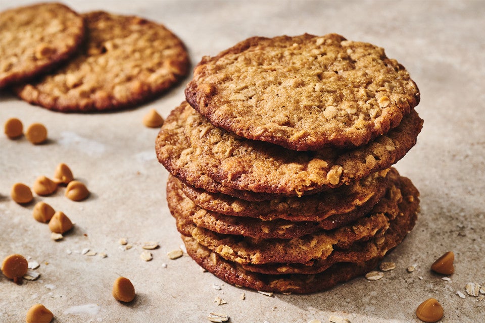 A stack of Miso Oatmeal Scotchies