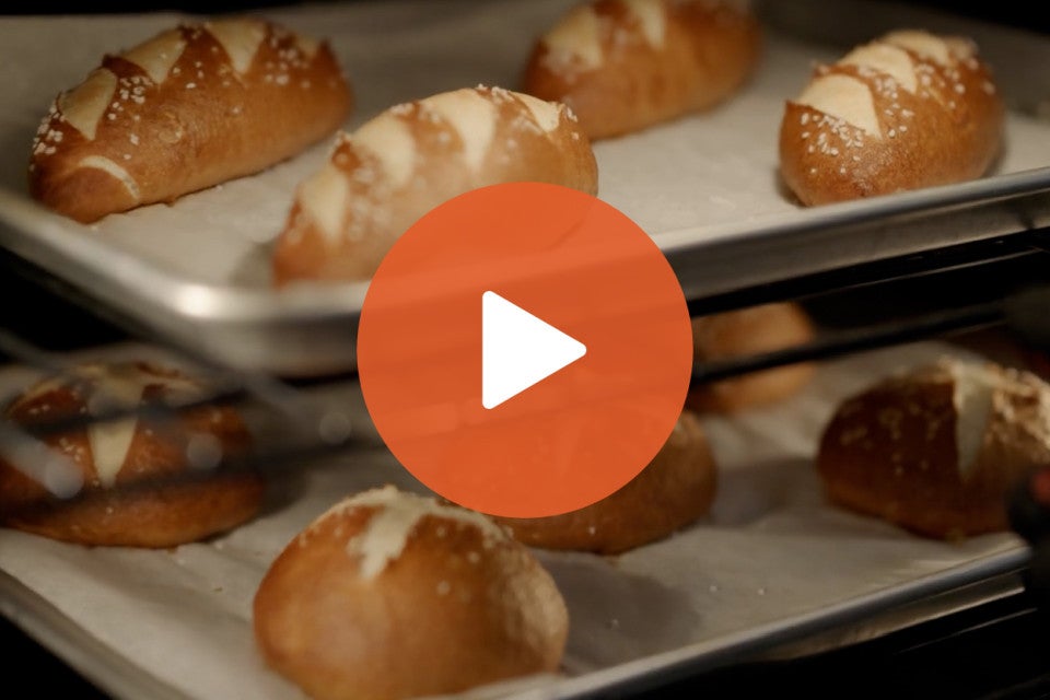 Play Button for Pretzel Buns YouTube Video