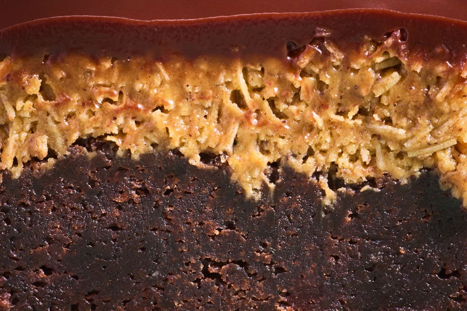 Detailed shot of a Dubai Chocolate Brownie