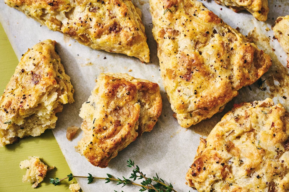 French Onion Scones on a counter