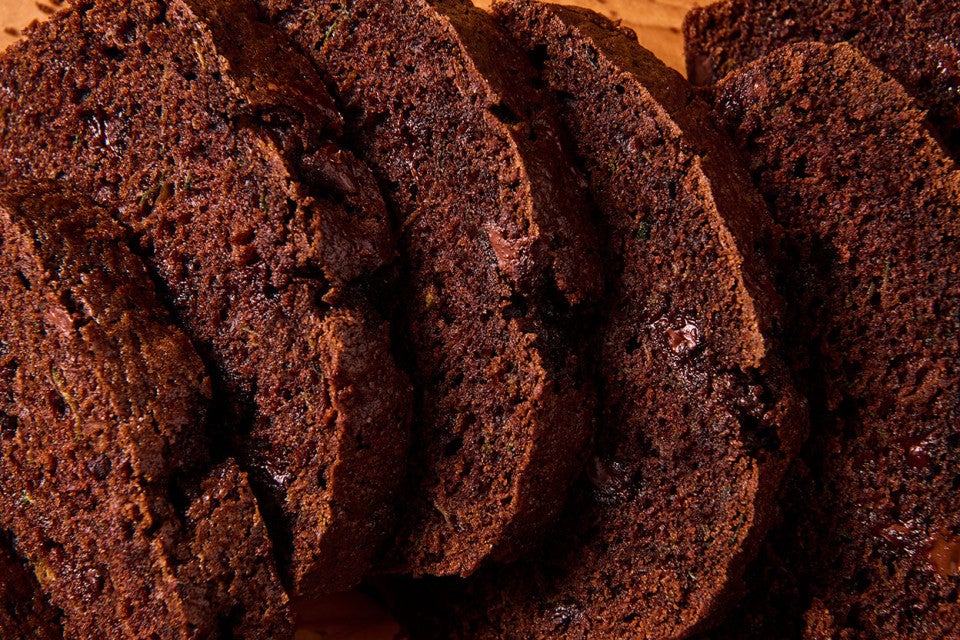 Slices of Double Chocolate Zucchini Bread