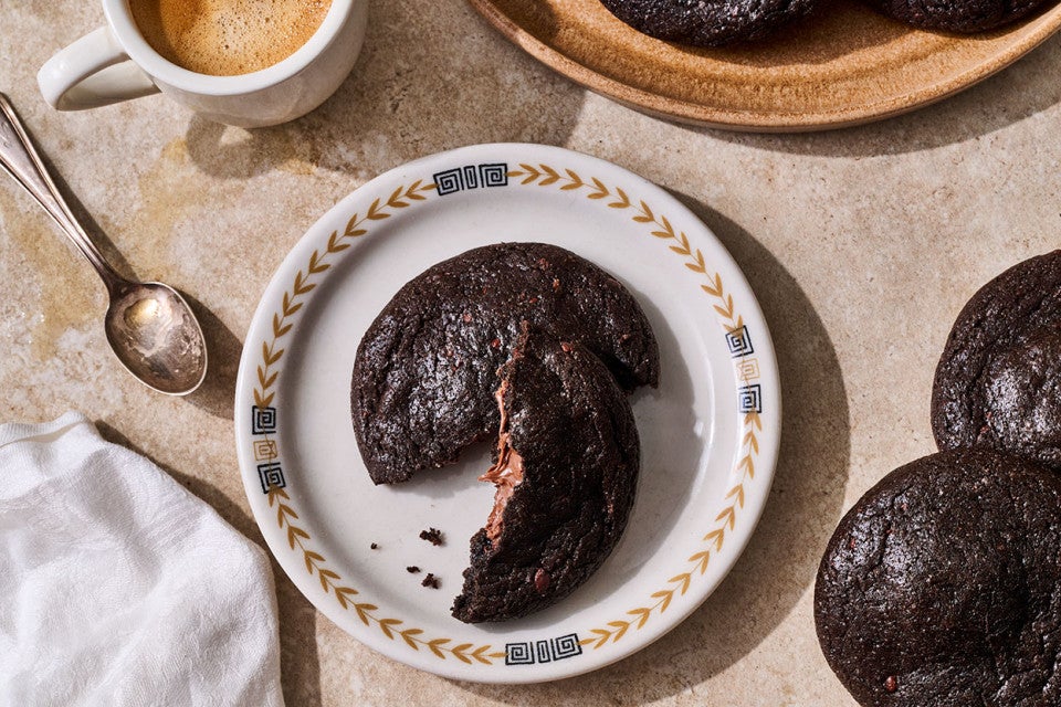 Gluten Free Nutella-Stuffed Cookies on a plate