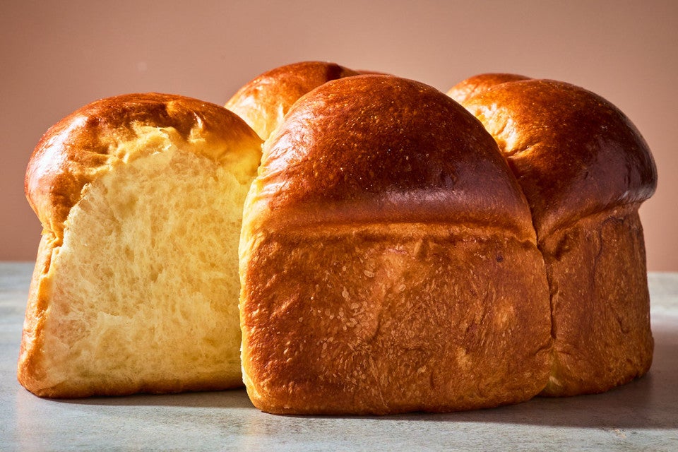 Japanese Milk Bread Rolls seen from the side.