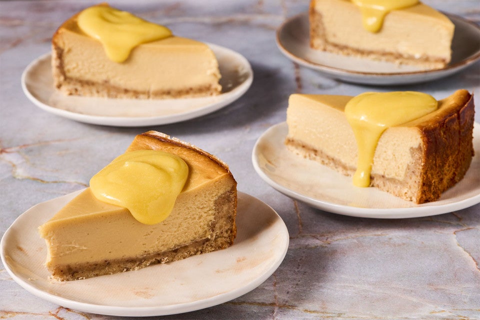 Lemon Curd on top of pie slices