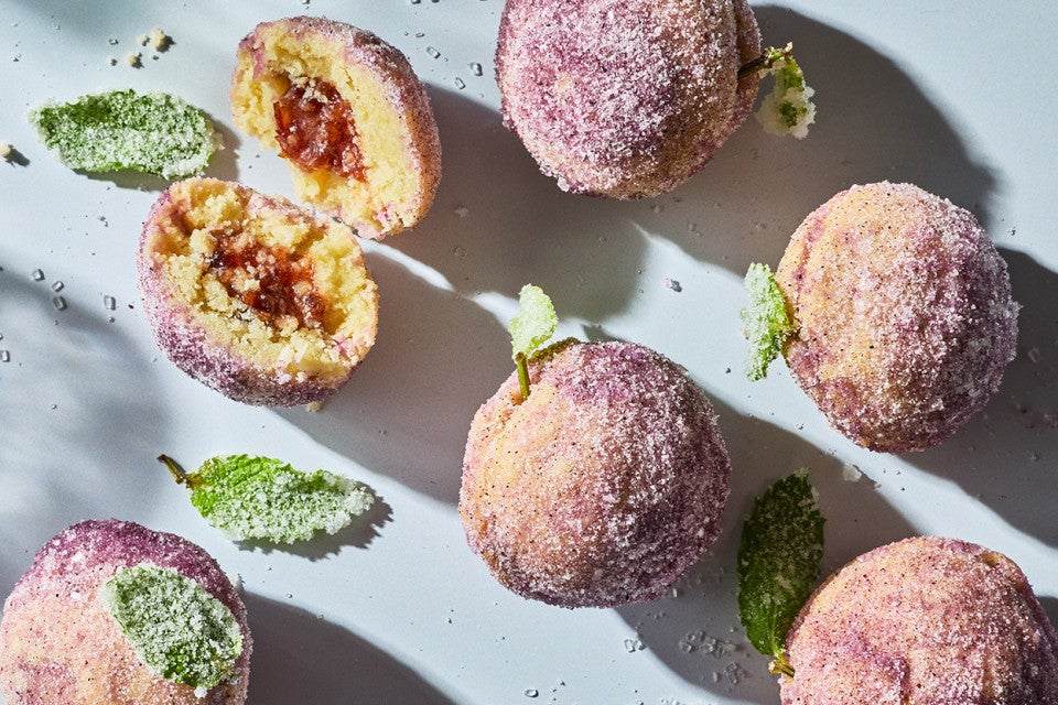 Sugar Plum Cookies on a counter with dramatic shadows