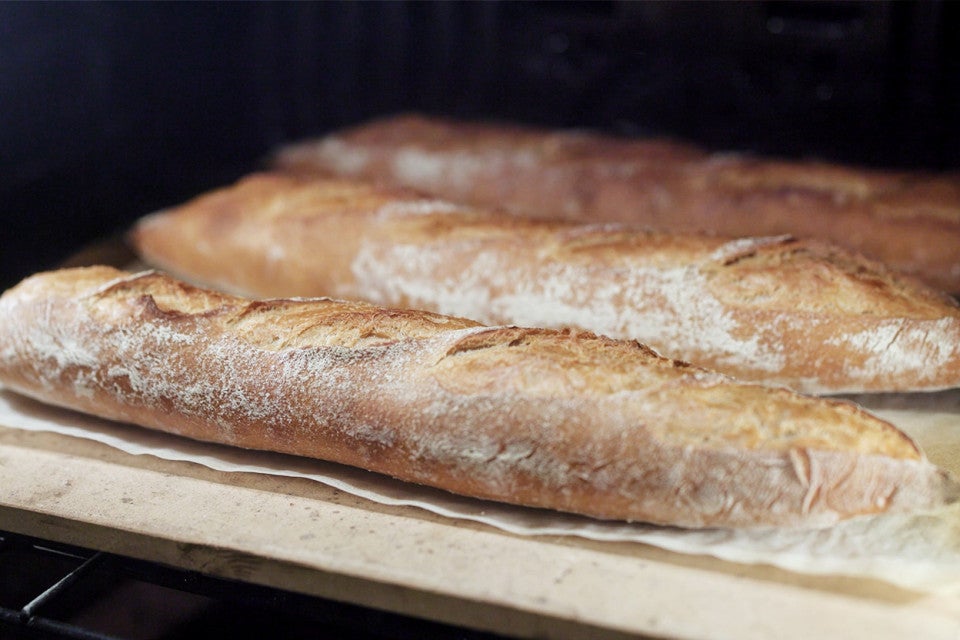 Baker's Reserve Baguettes coming out of the oven