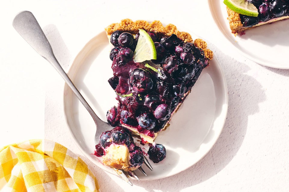 Blueberry Key Lime Tart on a plate