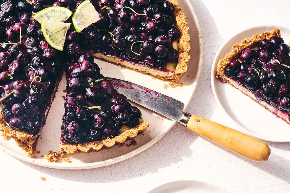 Blueberry Key Lime Tart on plates