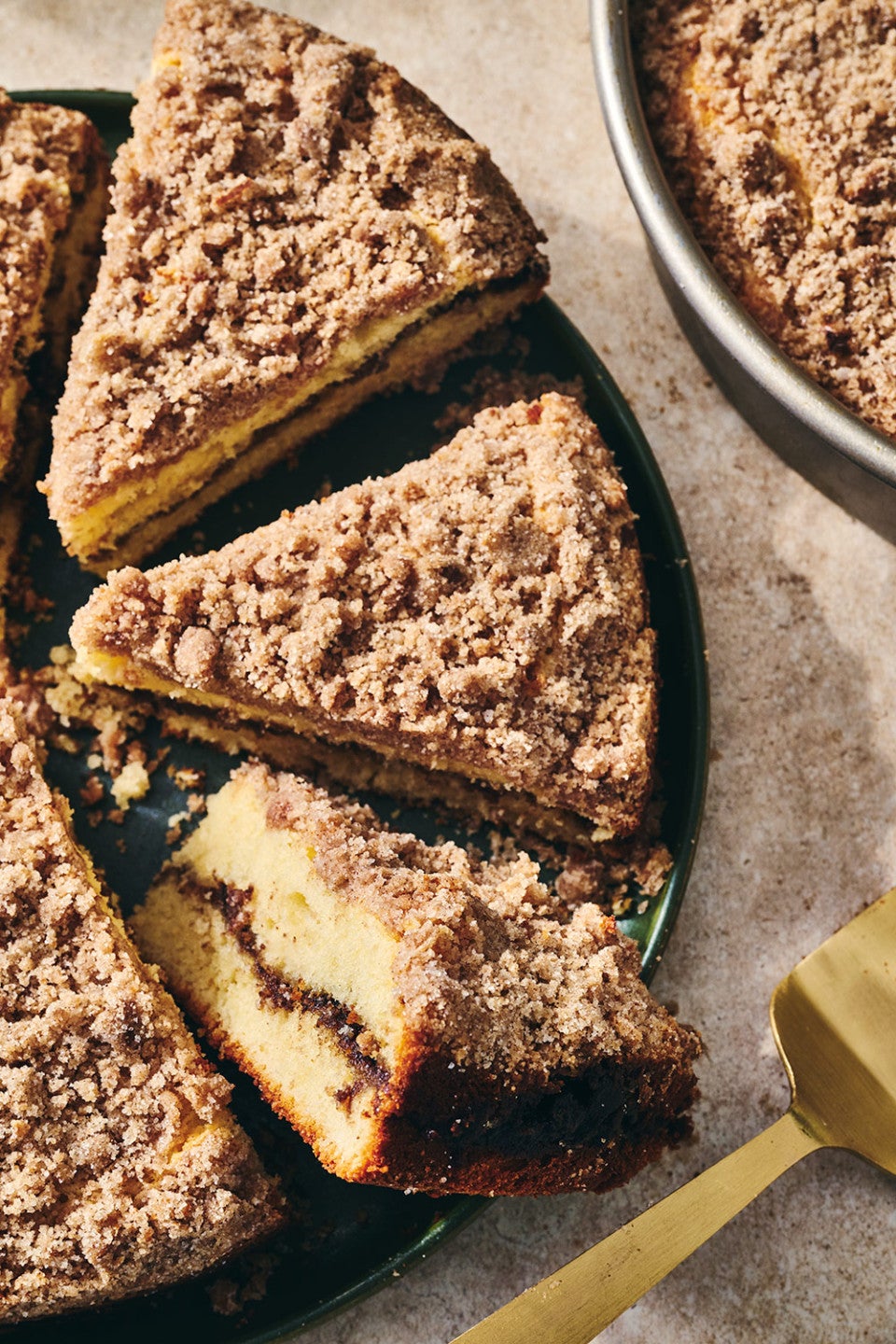 Cinnamon Streusel Coffee Cake seen from above
