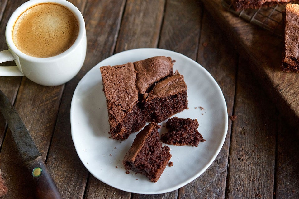 Almond Flour Brownies on a plate